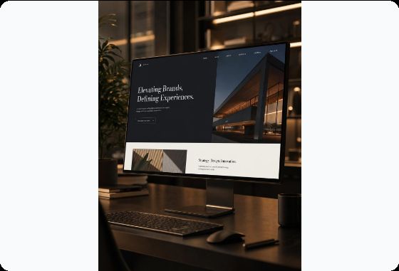 Company profile yang tampil pada monitor